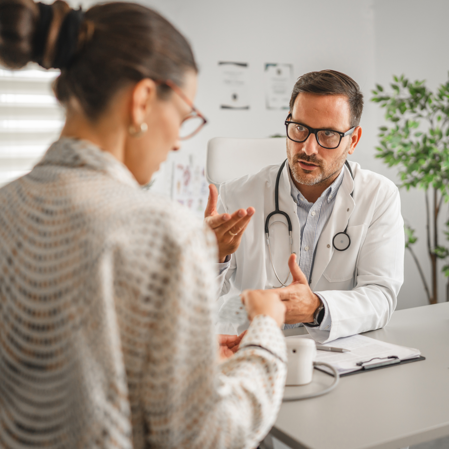 Medical professional discussing health advice
