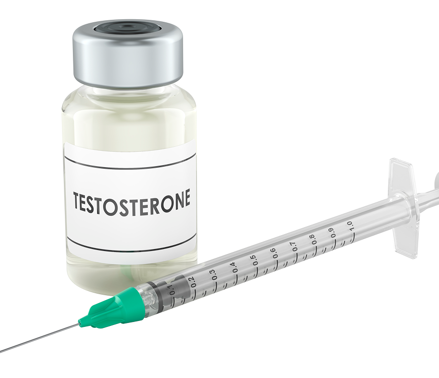 Testosterone vial and syringe