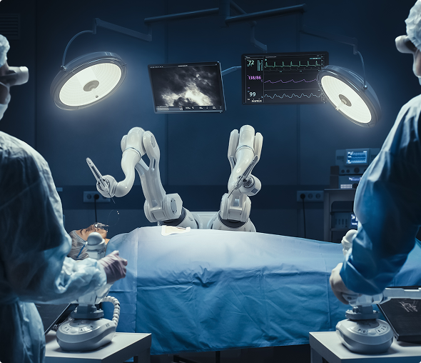 Advanced surgical robots operating in theater