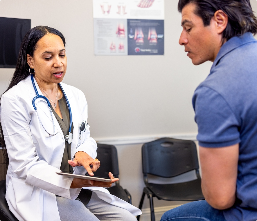 Healthcare appointment with doctor and patient