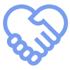 Handshake forming heart shape